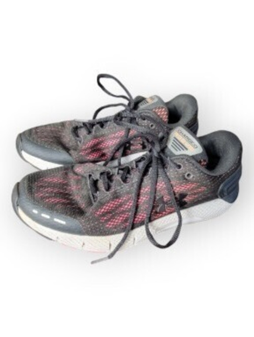 Under Armour Charged Rogue Womens 8 Running Shoes Gray Pink Athletic Sneakers